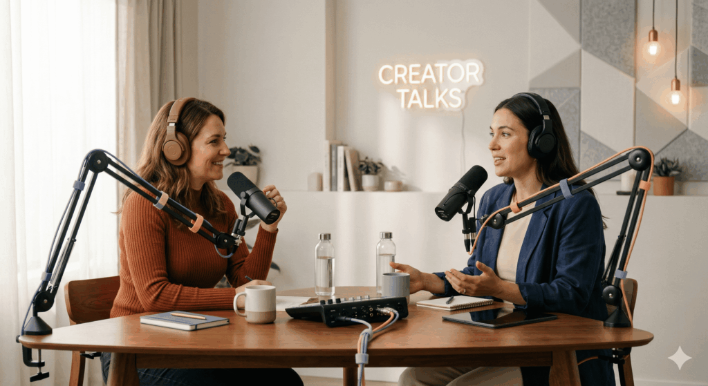 Podcast de creadoras de contenido como formato de marketing sin fricción y publicidad nativa